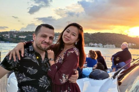 Solnedgangscruise på Bosporus med luksusyacht i Istanbul