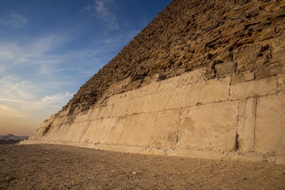 Original limestone casing on Bent Pyramid