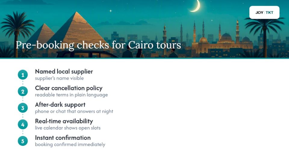 Three checks for reliable tour booking